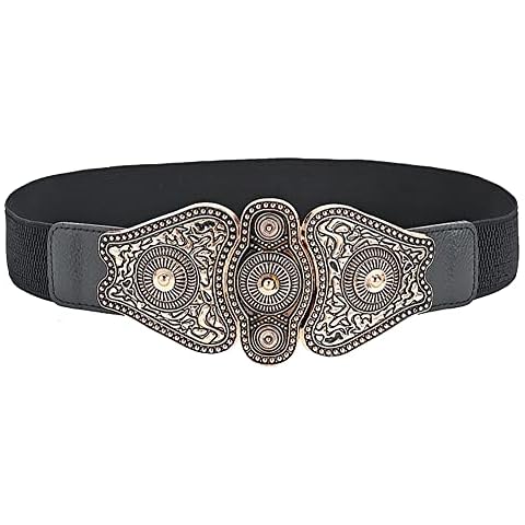 Women's Elastic Vintage Belt Retro Cinch Belts for Jeans Dress Pants Cover