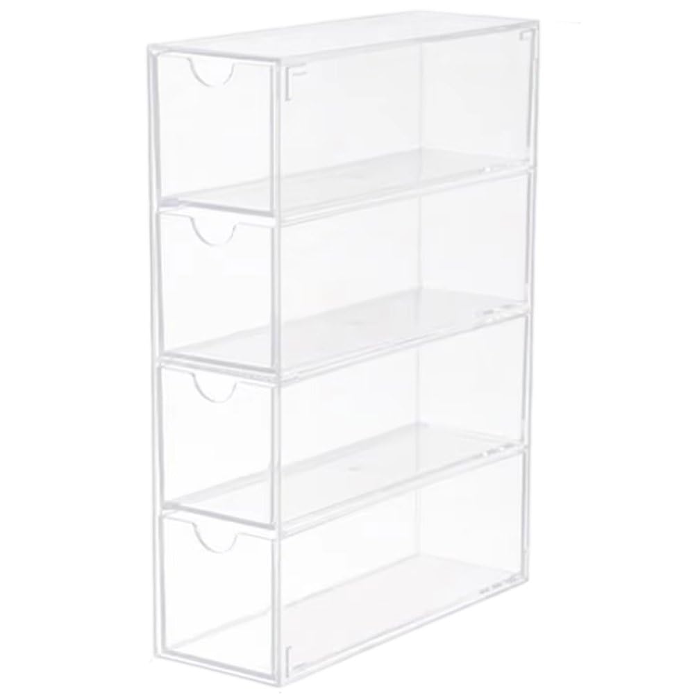 Boîte de rangement pour bijoux et lunettes sur la coiffeuse avec cet acrylique transparent