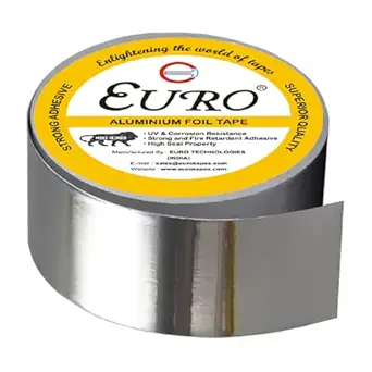 Euro Water And UV Resistant Aluminium Foil Adhesive Tape, Fire Retardant and Corrosion Resistant, 2 inches X 20 Meters (Pack of 04)