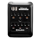 Aduro Charging Station Surge with 6 Outlets, Black