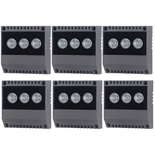 ❤ Crazy Deals Low Voltage LED Landscape Lights, 6W Outdoor 12V (DC) LED Wall Washer Lights, UL Listed Cord, IP65 Waterproof, 3000K Warm White for Stairs, Step, Deck, Fence, Wall-6 Pack