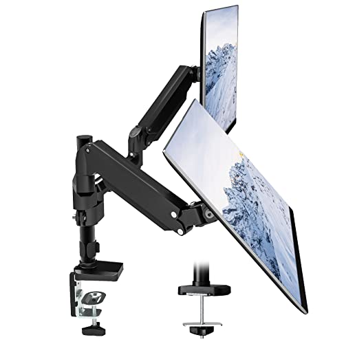 メティヤ モニターアーム デュアル 2画面 液晶ディスプレイ アーム ガススプリング式 17-32インチ対応 耐荷重1-8kg グロメット式&クランプ式 VESA100*100