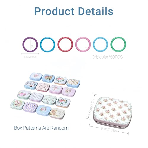Image of Wonafa 50Pcs Round Metal Stitch Markers,Metal Colorful Crochet Stitch Markers,with Storage Box for Crocheting Clothing Tag DIY Craft Project (Orbicular-50Pcs)