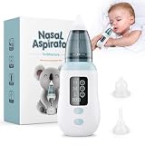 Nasensauger Baby, Elektrischer Nasenreiniger Ohrenschmalz-Entferner mit 4Größen wiederverwendbarem Rotzsauger für Neugeborene, Kleinkinder & Säuglinge