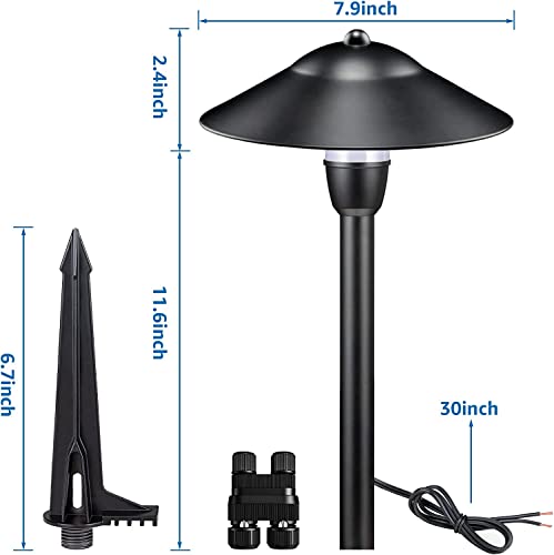 Sunvie Led Landscape Lights Low Voltage Pathway Lights 3W 12-24V Landscape Lighting Aluminum Landscape Path Lights 3000K Waterproof Landscaping Lights For Garden Walkway Yard Etl Listed Cord, 8 Pack #TOP5