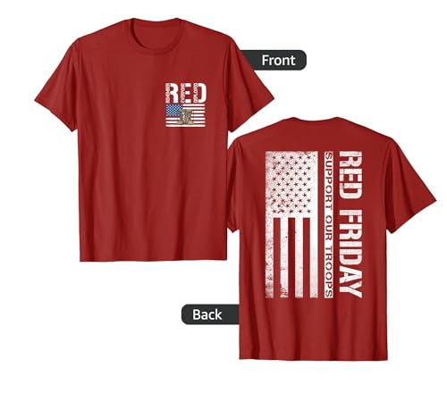 (2 Sided Print) Red Friday Support Our Troops T-Shirt