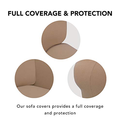 Purefit Super Stretch 4 Seater Sofa Slipcover – Spandex Non Slip Soft Couch Cover, Washable Furniture Protector With Non Skid Foam And Elastic Bottom For Kids, Pets （Xx Large， Camel） #TOP2
