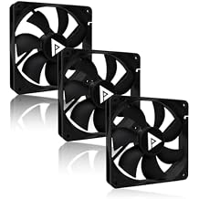 Apevia 120mm Silent PC Case Fan 3-Pack AF312S-BK, High Airflow 57.67 CFM, Low Noise 24.7 dBA, 4-Pin Molex & 3-Pin Motherboard Connector, 1350 RPM Cooling Fans