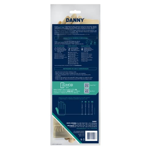 Danny Luva Longatex Látex Natural Tamanho Médio Cor Natural