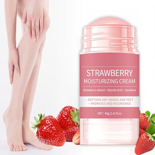 Crema de Pies de Fresa, 2025 Nueva Crema de Pies para Talones Agrietados y Piel Seca,Loción de Fresa para Hidratación Profunda,Elimina Callos Nutre Suaviza,40g