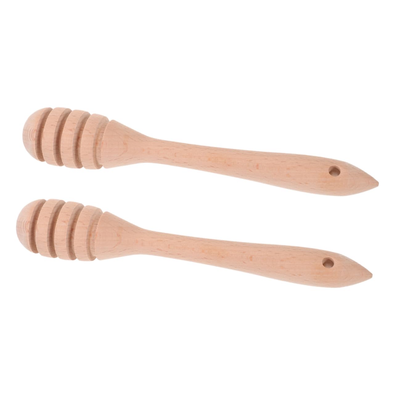 Cabilock Honey Stirrers 2 Pack Wooden Stick Honey Mixing Sticks Long Handle Reusable for Honey Jar Tea Jam