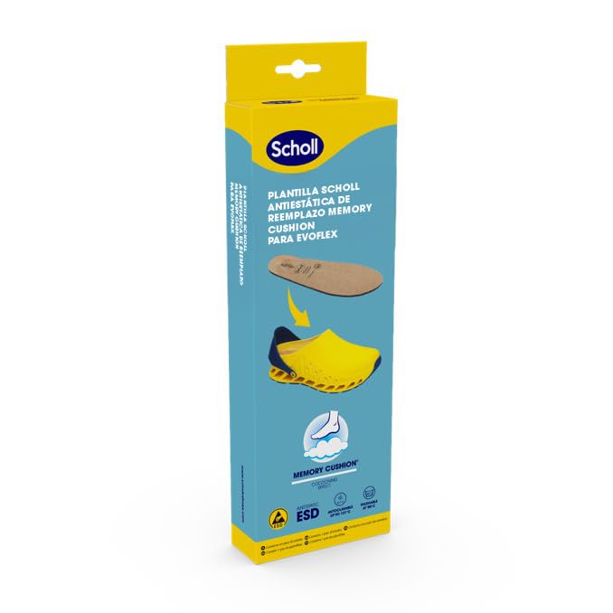 Scholl Plantillas antiestáticas de Memory Cushion para Evoflex, unisex, adulto, 38, beige, 38
