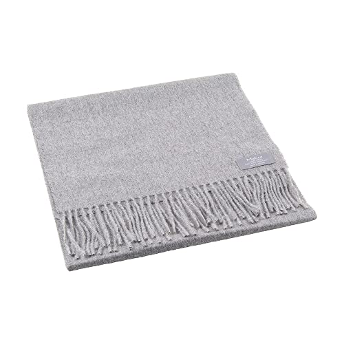 Maloca 100% Genuine Pure Peruvian Baby Alpaca Classic Scarf - Ethically Sourced - Comfortable Soft & Warm Neck Muffler - Winter Men & Womens Wool Scarves - Very Limited Production - Light Grey