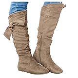 outfit con botas negras hasta la rodilla ✿✿rodilla alta botas mujer otoño invierno sintética ante chunky botas equitacion botas para mujer botas de invierno hasta la rodilla botas altas con forro de piel zapatos cálidos de tacón bajo botas largas para la nieve calzado informal retro