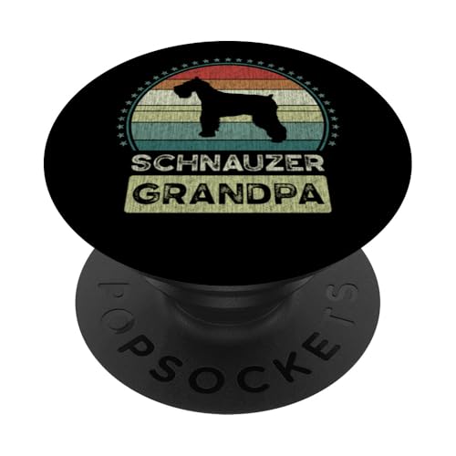 Schnauzer Grandpa, Father's Day, Mini Schnauzie, Grandfather PopSockets PopGrip Adhesivo