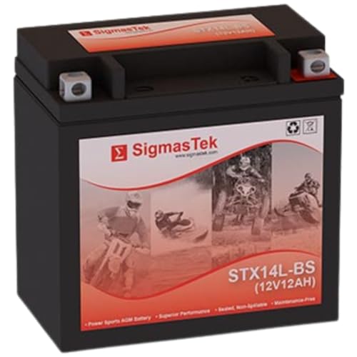 Deka ETX14L Compatible SLA Motorcycle Battery by SigmasTek STX14L-BS 200CCA
