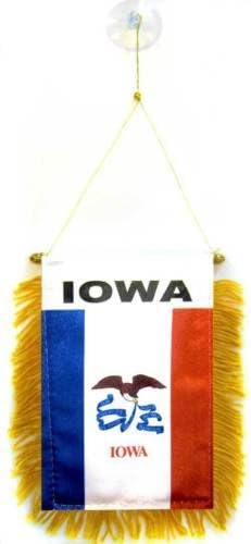 Wholesale lot 12 State of Iowa Mini Flag 4''x6'' Window Banner w/suction cup - Party Decorations Supplies For Parades - Prime Outside, Garden, Men Cave Decor Flag