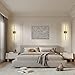 Morauroral Battery Operated Wall Sconces Set of 2, Dimmable 3 Color Battery Wall Sconce with Remote, Black Gold LED Rechargeable Sconces, 24 Inch Modern Wireless Wall Lights for Bedroom, Living Room