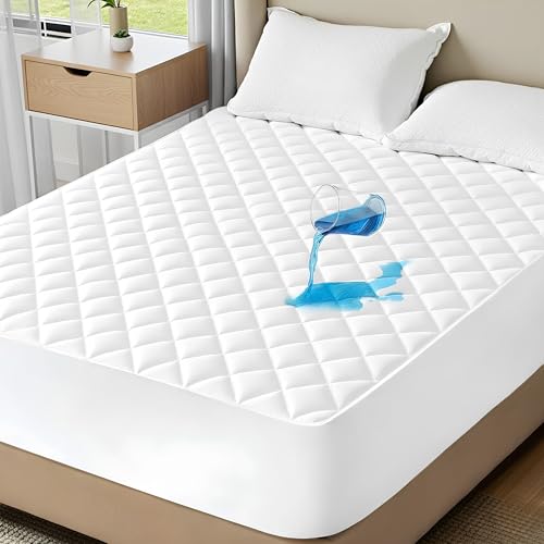 LOOMERIG 100% Waterproof Mattress Protector Small Double Bed Extra Deep 40cm Fitted Skirt Breathable & Anti-Allergy Mattress Cover for Ultimate Comfort (White 122x190cm)