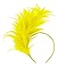 BABEYOND 1920s Fascinator Gatsby Feather Headband Kentucky Derby Headpiece for Cocktail Wedding Tea Party (Yellow)