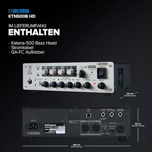 BOSS Katana-500 Bass Head | Kompakter 500W Bass-Topteilverstärker mit professionellen Soundwerkzeugen | Innovative Cabinet-Kalibrierung | Zugriff auf über 60 Effekte mit BOSS Tone Studio