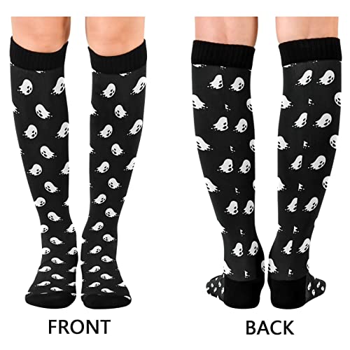 Image of Wusikd Heartbeat Symbol Compression Socks for Women and Men Circulation Black Long Socks for Athletic Running 1