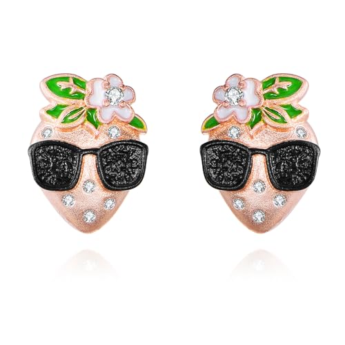 Boucles d'oreilles fraises VONALA en argent 925 avec lunettes