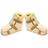 Pack de par botas antiescaras, Premium lambskin, Lana natural