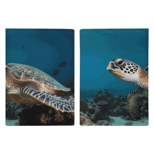 Protège-passeport tortue de mer en cuir, l'idée cadeau de voyage idéale pour globe-trotteur