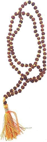 [Qukiy] Handemade Natural rudraksha Jaap Mala Prayer Beads Finger Counter For Pooja Original Buddhist Mala