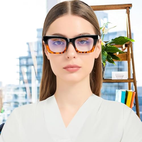 ZOECENT6 Pack Oprah Style Reading Glasses for Women Blue Light Blocking Computer Square Readers with Spring Hinge (Mix Color-2, 4.00, x) by ZOECENT - Used condition - Image 5