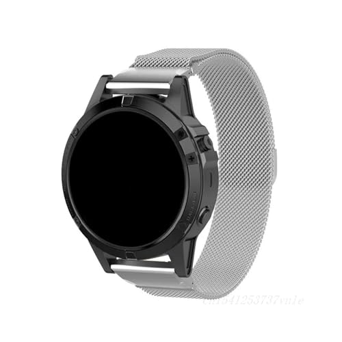 20/22/26�~�������~���j�X�x���g�ɓK������Garmin Fenix 3HR 5X 6x 7x 5s 6Pro 5Plus/Forerunner 935(Silver,20mm)