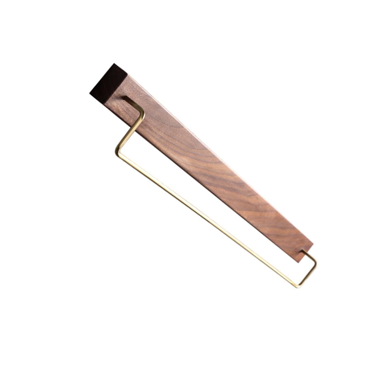Estante para Toallas de Madera Maciza Nogal Oscuro Función de Almacenamiento, Toallero de Pared Grande para Baño y Cocina sin Taladro