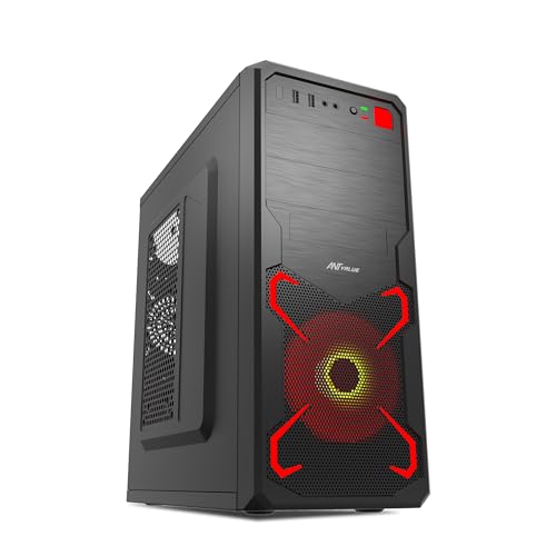Image of Ant Value X1 ATX Computer Case /Business /Gaming Cabinet - Black | Support ATX, M-ATX, ITX | Pre-Installed 1 Front Fan