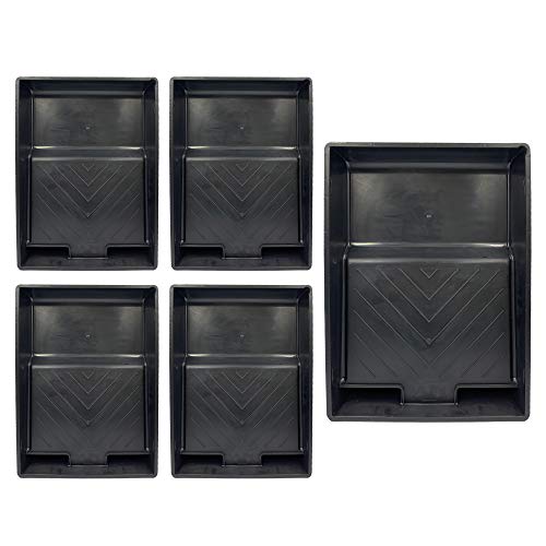 Bandeja de pintura de plástico de 9 pulgadas para pintar bandejas de rodillo de decoración duraderas de 22,8 cm de ancho, paquete de 5 Cover