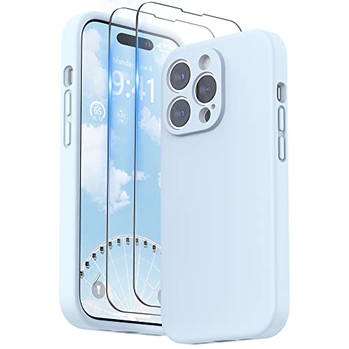 SURPHY Hülle Kompatibel mit iPhone 14 Pro Hülle Silikon mit Displayschutzfolie, iPhone 14 Pro Case Silikon mit Kameraschutz, Handyhülle iPhone 14 Pro Schutzhülle 6,1 Zoll 2022