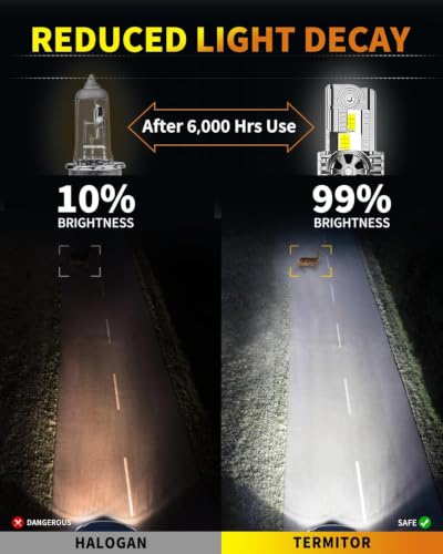 Image of Termitor H4 9003 Fog Bulbs 80000LM for Offroad Use, 6500 Cool White, 2Pcs | True 1:1 Halogen Size, IP68 Waterproof, Long Lifespan, 3-Min Quick Install UTV ATV Off Road Car Lights