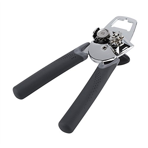 Abridor de lata manual de aço inoxidável de 2 alças Levantador de tampa de borda suave