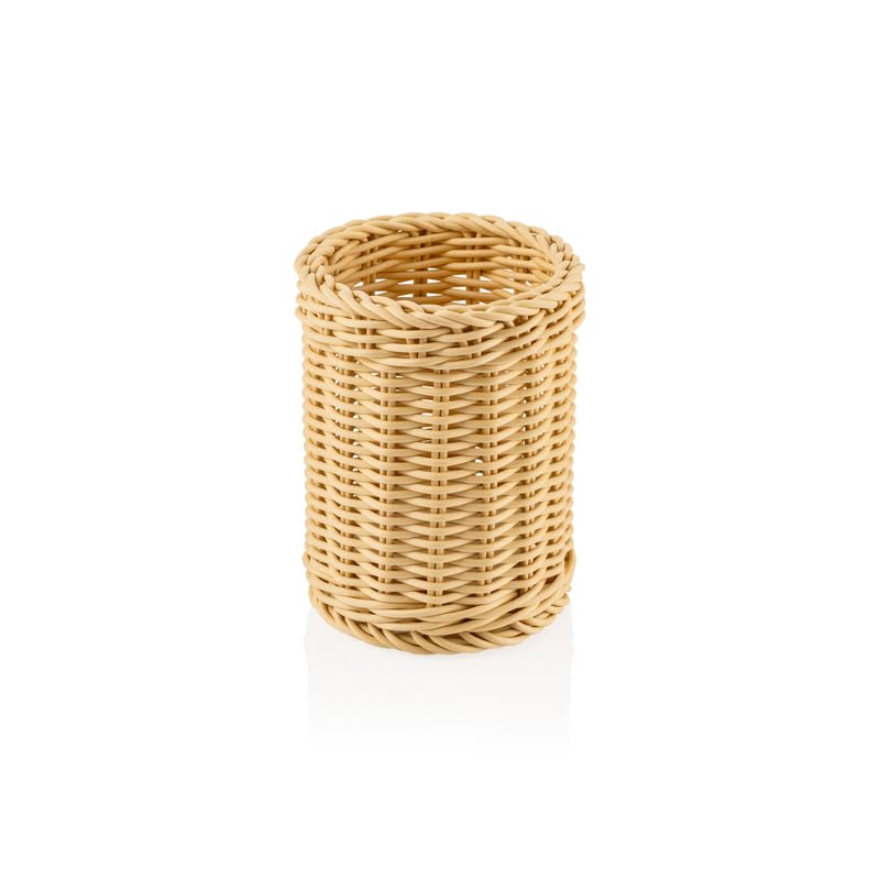 25 cestas para cubiertos, color beige claro, redondas, diámetro de 12 cm, polipropileno