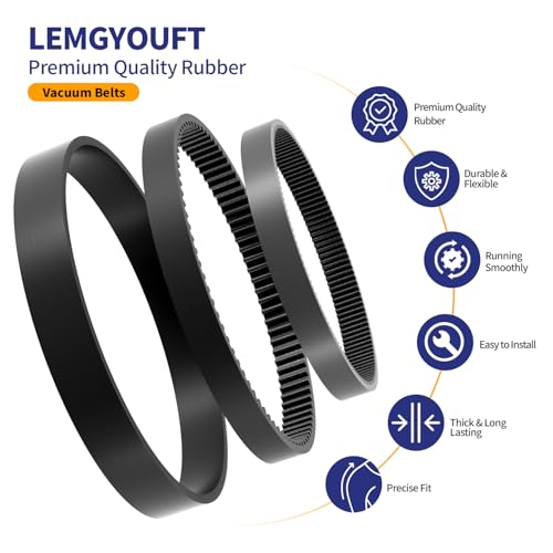 Image of Replacement Belt Set for Bissell ProHeat 2X Revolution Pet Pro Carpet Cleaner - Fits 1986,1548,1551,2007,1964,2007P - Replaces 1606428,1611129,1611130 - 3 Types: Flat,Brush & Gear Belts (3-Pack)