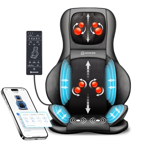 COMFIER Shiatsu Neck Back Massager with Heat,2D/3D Massage Chair Pad with App Control,Deep Tissue...
