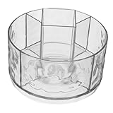 TOGEVAL 透明氷川紋卓上転ペンホルダー 大容量多機能仕切り付き化粧ブラシオーガナイザー メイクブラシ ペン コスメ収納用デスクトップ整