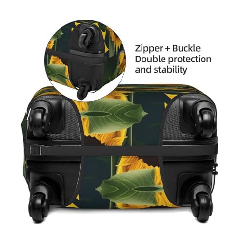 Plants Theme Sunflower Luggage Covers For Suitcase Approved,Suitcase Cover Protector Fit 18-32 InchLuggage4