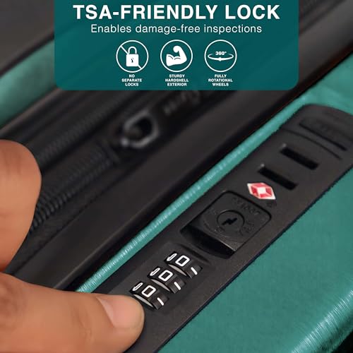 Image of 28 Inch Luggage with Spinner Wheels, Hard Shell Suitcase with TSA Locks for Luggage, Travel Large Suitcase, Expandable Hard Shell Suitcases, Green