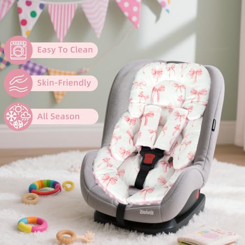 Cobertor para asiento de bebé con cojín rosa miniatura 6