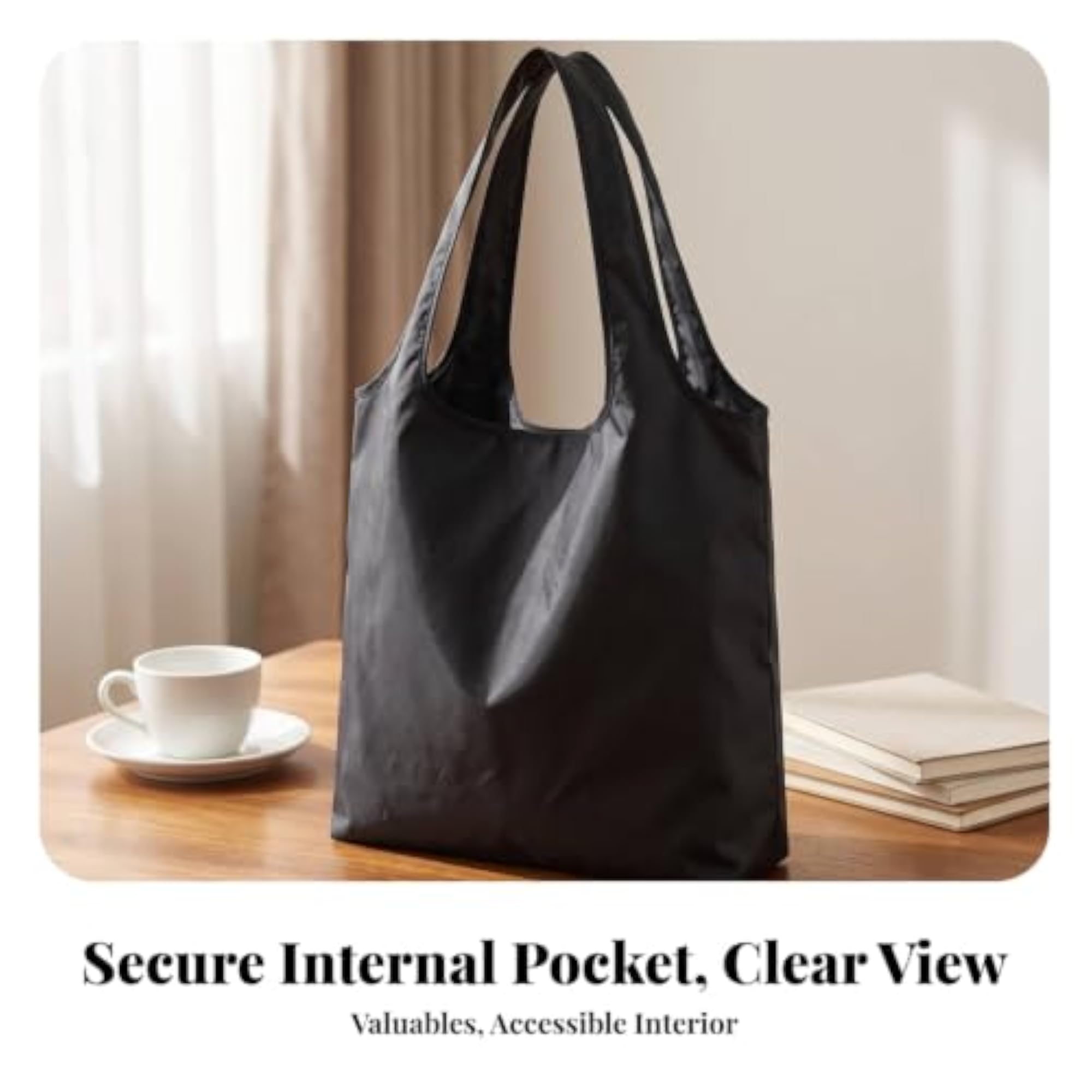 Waterproof Tote Bag with Internal Zip Pocket, Lightweight