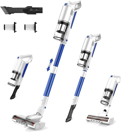 whall Cordless Vacuum Cleaner, Upgraded 25Kpa Suction 280W Brushless Motor 4 in 1 Cordless Stick Vacuum Cleaner, Lightweight Handheld Vacuum for Home Pet Hair Carpet Hard Floor, up to 55mins Runtime