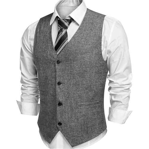 Men's Slim Fit Casual Vest V Neck Business Wedding Party Office Formal Suit Vest3