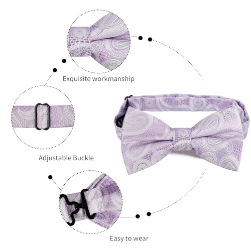 Image of Alizeal Mens 4pcs Vintage Paisley Bow Tie Set