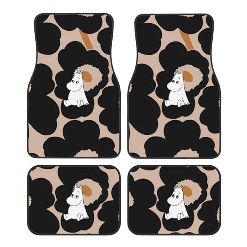 Asamike 軽自動車 フロアマット 4枚セット カーマット かわいい 北欧のおとぎ話 妖精 花柄 車用フロアマット カーフロアマット マット 防水 滑り止め 汚れ防止 軽/普通車 汎用 四季通用 カー用品 丸洗いOK 取付簡単